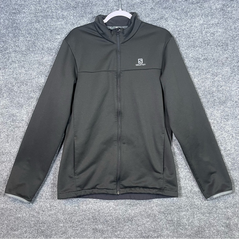 Salomon Men’s XL Black Discovery Full Zip Fleece Jacket ActiTherma Athleisure